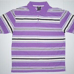 Urban Label Mens Purple Striped Short Sleeve Polo Size 2XL